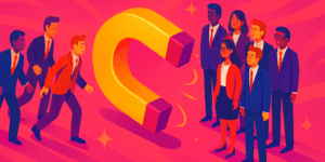 executivos atraindo outros executivos com um imã
